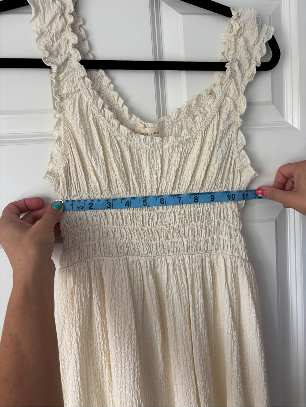 cream smocked ruffle strap sundress - Picture 6 of 6